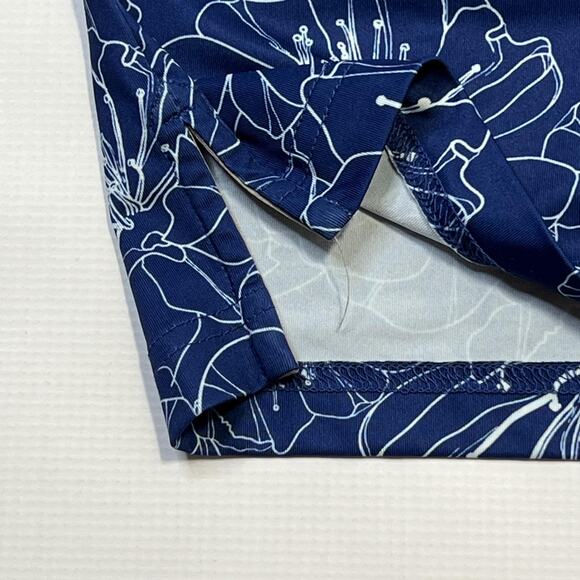 Johnnie-O Polo Shirt Mens XL Blue Floral Print Performance Stretch Golf Casual - Picture 4 of 10